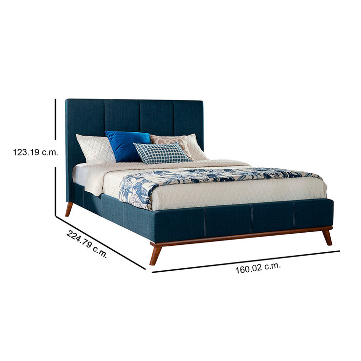 Coaster, Kantra, Cama Queen Color Azul Con Cabecera Alta — Imagen 2 de 2