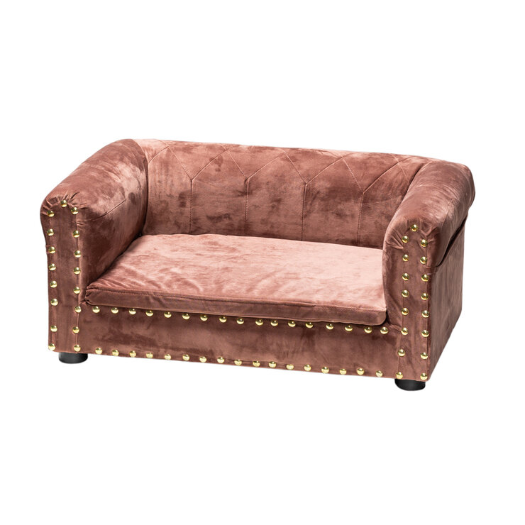 Maypet, Cama para Perro, Raza Pequeña , Diseño con Estoperoles, Terciopelo Color Rosa  " — Imagen 2 de 4