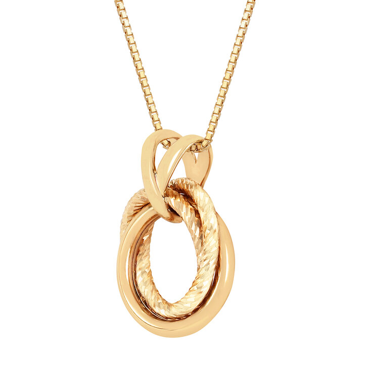 Dije, Triple Nudo de Amor, Oro Amarillo de 14k — Imagen 1 de 4