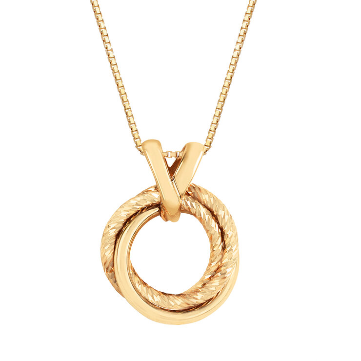 Dije, Triple Nudo de Amor, Oro Amarillo de 14k — Imagen 2 de 4