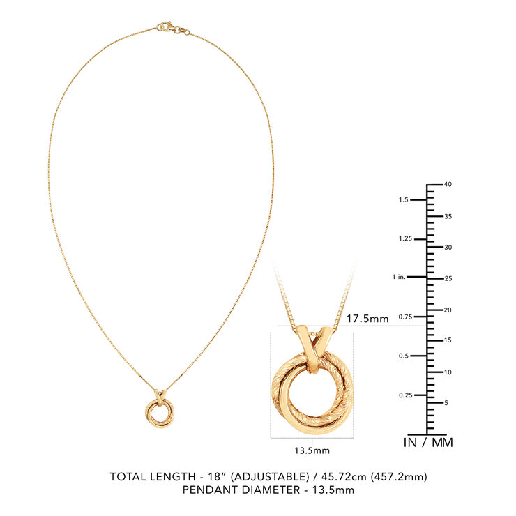 Dije, Triple Nudo de Amor, Oro Amarillo de 14k — Imagen 4 de 4
