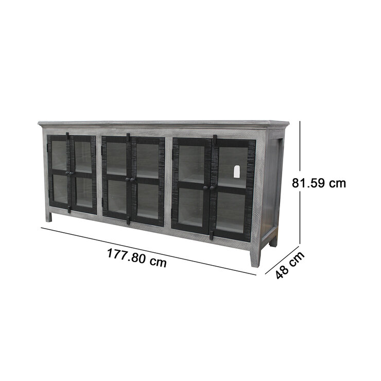 Monbrook Home, Villac,  Consola Multimedia Capri - Gris Con Negro — Imagen 2 de 4
