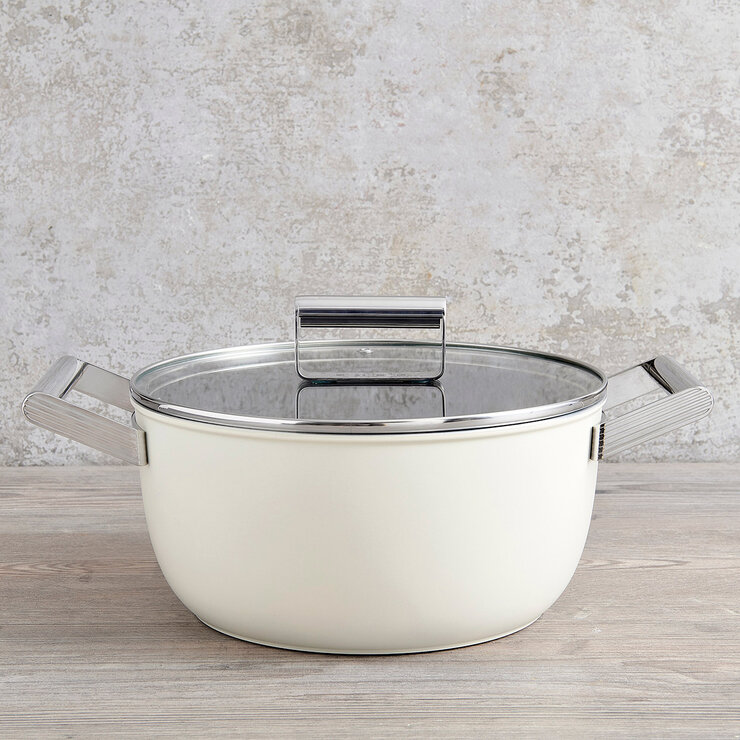 Smeg Olla de 24cm con Tapa de Cristal