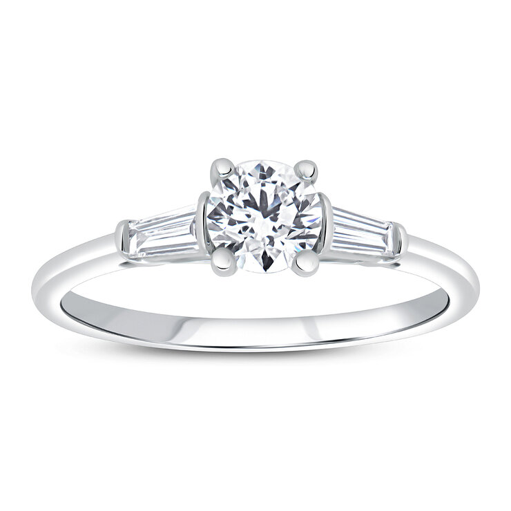 Anillo, 0.50ctw Diamantes, Oro Blanco de 14K — Imagen 1 de 4