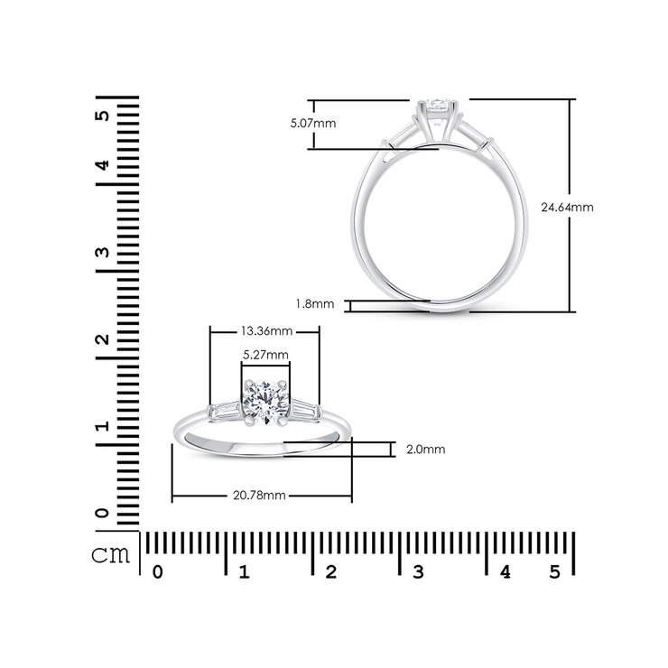 Anillo, 0.50ctw Diamantes, Oro Blanco de 14K — Imagen 4 de 4