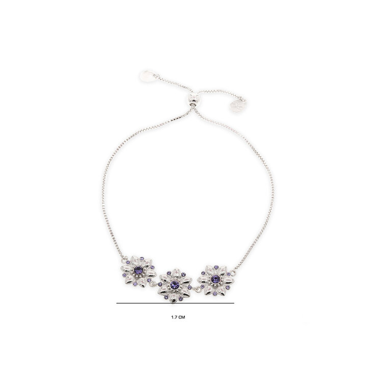 Mayfer, Juego de Collar, Aretes , Anillo y Pulsera con Diseño de Flor, con Cristal Austríaco — Imagen 3 de 4