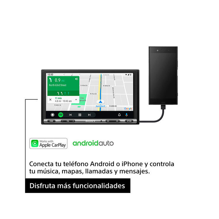 Sony XAV-AX3200 Pantalla Táctil con Bluetooth y Apple CarPlay/Android Auto de 6.95”  — Imagen 4 de 4