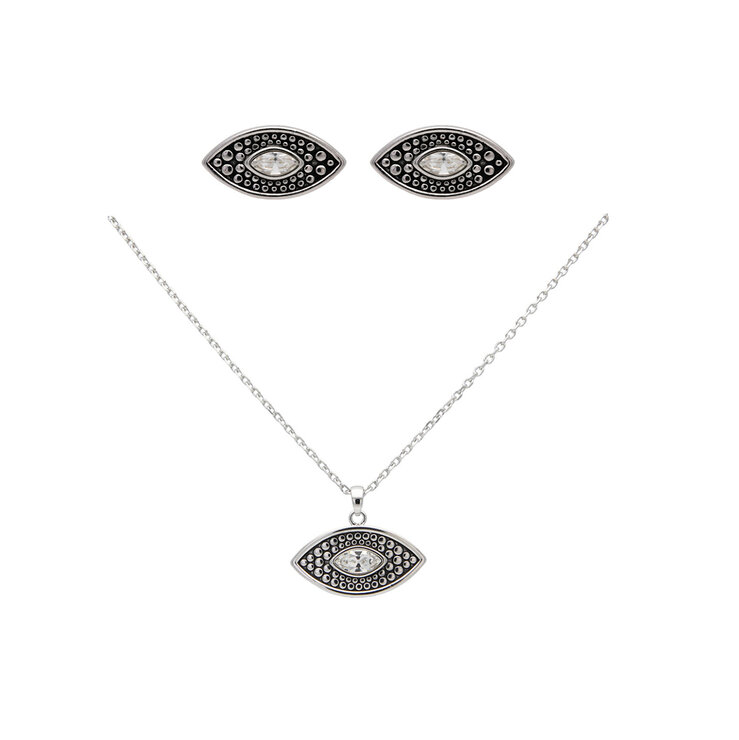 Mayfer, Juego de Collar y Aretes, con Diseño de OJo — Imagen 1 de 4