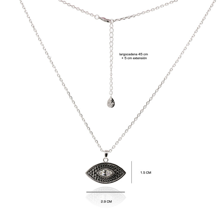 Mayfer, Juego de Collar y Aretes, con Diseño de OJo — Imagen 3 de 4