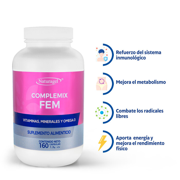 Naturagel Complemix FEM y Omega 3 160 Cápsulas — Imagen 4 de 4