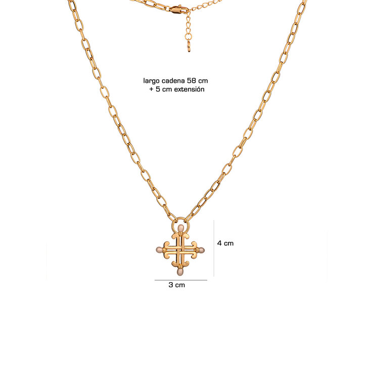 Mayfer, Juego de Collar y Aretes, con Diseño de Cruz Moderna — Imagen 3 de 4