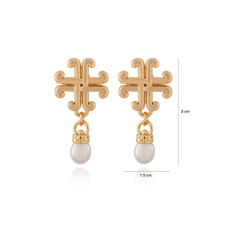 Mayfer, Juego de Collar y Aretes, con Diseño de Cruz Moderna — Imagen 4 de 4