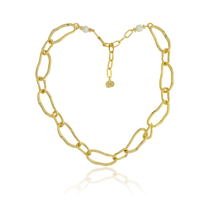 Mayfer, Collar de Eslabón Extra Grande, Bañado en Oro — Imagen 1 de 3