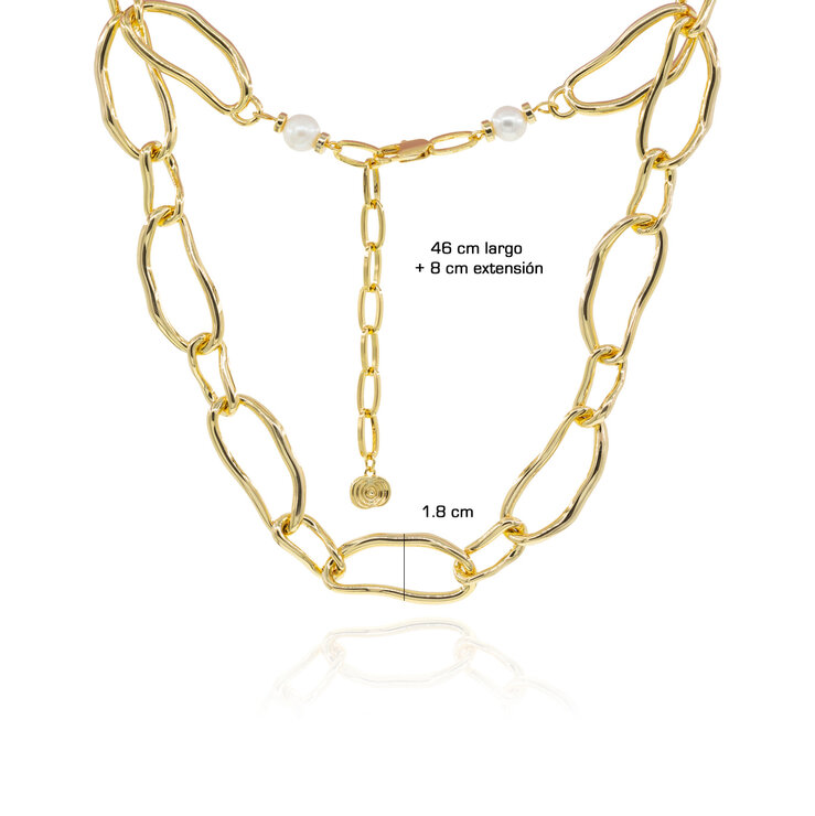 Mayfer, Collar de Eslabón Extra Grande, Bañado en Oro — Imagen 2 de 3