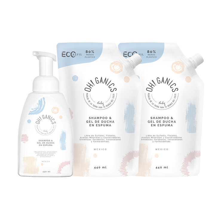 Oh!Ganics Kit Shampoo 2 en 1 de 440 ml con 2 Refills — Imagen 1 de 2