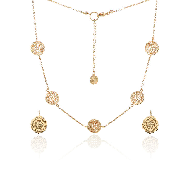 Mayfer, juego de Aretes y  Collar Decorado con Mandalas, Aleación de Metal  — Imagen 1 de 4