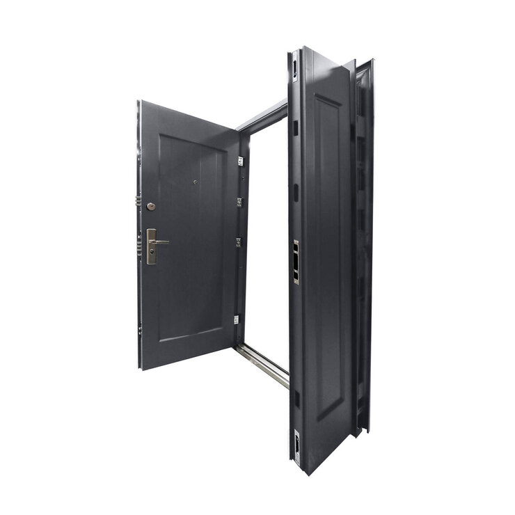 International Door Supply, Puerta de Seguridad Sofia con Fijo Derecha Gris Oxford — Imagen 2 de 4
