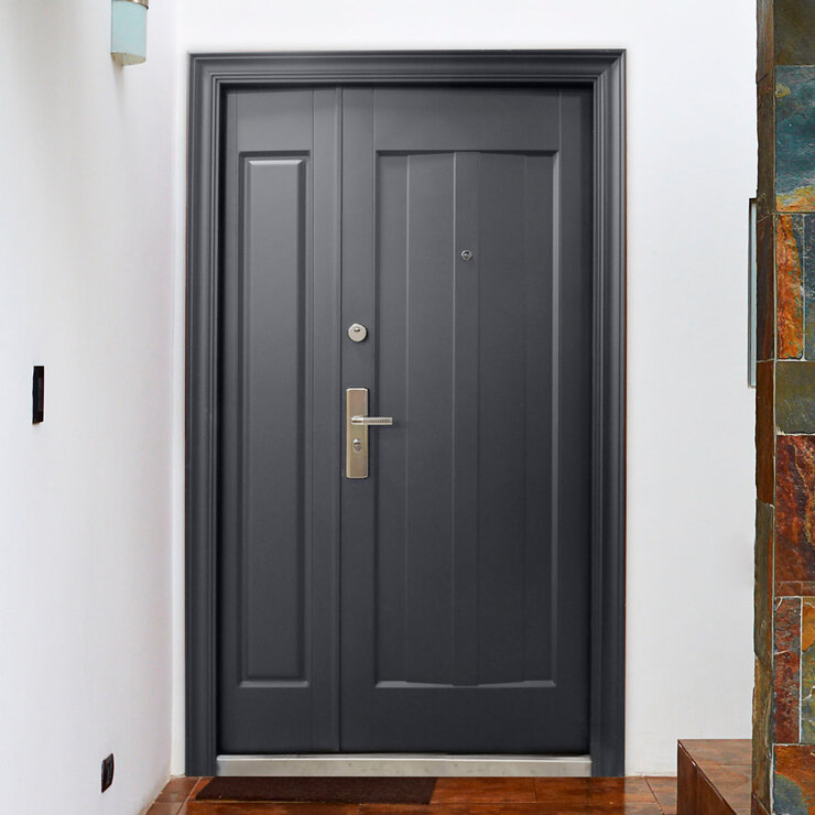 International Door Supply, Puerta de Seguridad Sofia con Fijo Derecha Gris Oxford — Imagen 3 de 4