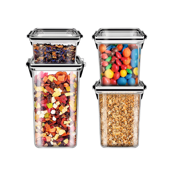 AG Simplesmart,  Paquete de 4 Contenedores para Alimentos, Tapas con 2 broches de Seguridad — Imagen 2 de 4