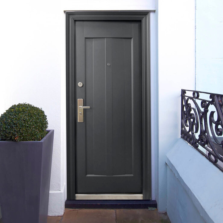 International Door Supply, Puerta de Seguridad Sofia Derecha Gris Oxford — Imagen 4 de 4
