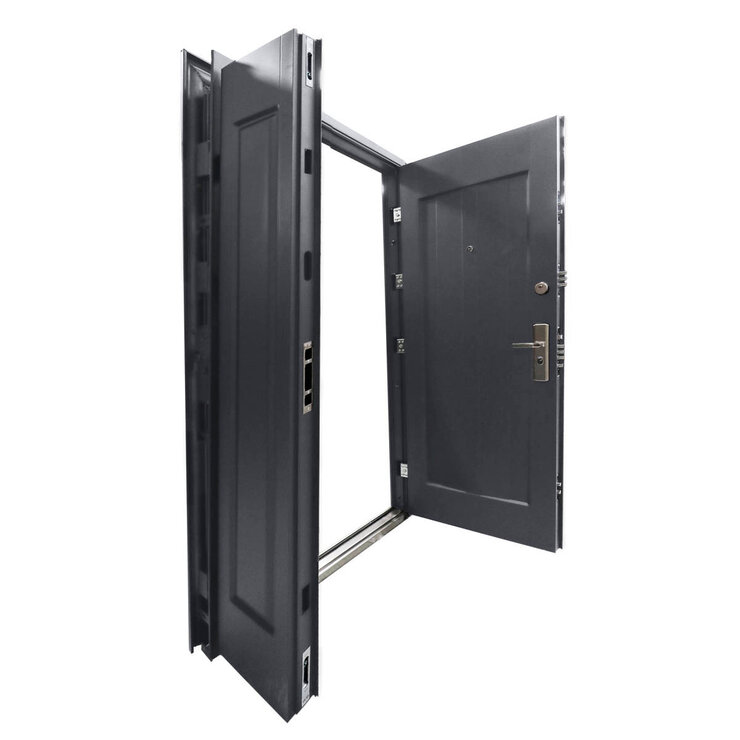 International Door Supply, Puerta de Seguridad Sofia con Fijo Izquierda Gris Oxford — Imagen 2 de 4