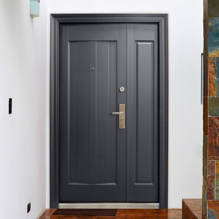 International Door Supply, Puerta de Seguridad Sofia con Fijo Izquierda Gris Oxford — Imagen 4 de 4