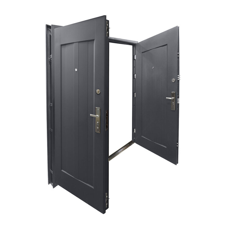 International Door Supply, Puerta de Seguridad Sofia Doble Gris Oxford — Imagen 3 de 4