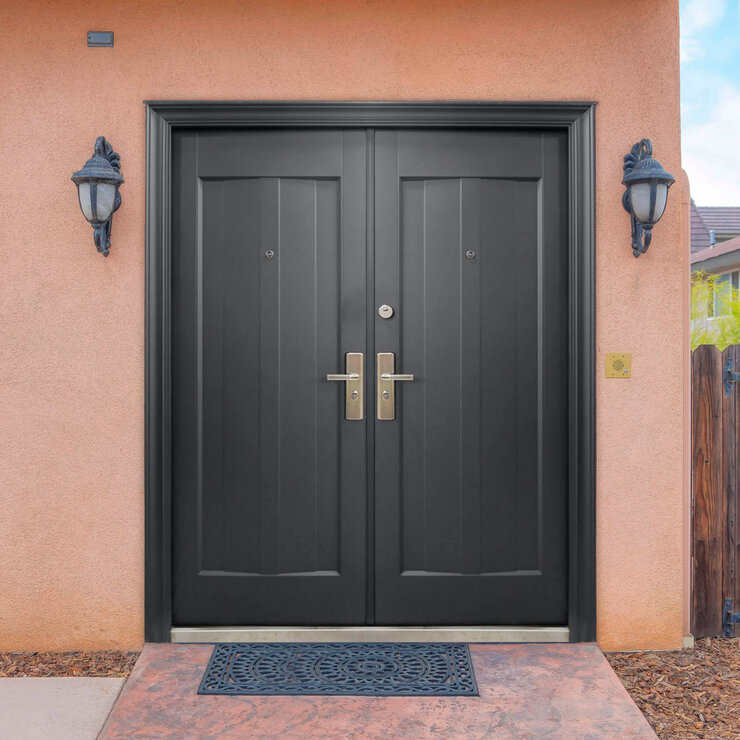 International Door Supply, Puerta de Seguridad Sofia Doble Gris Oxford — Imagen 4 de 4