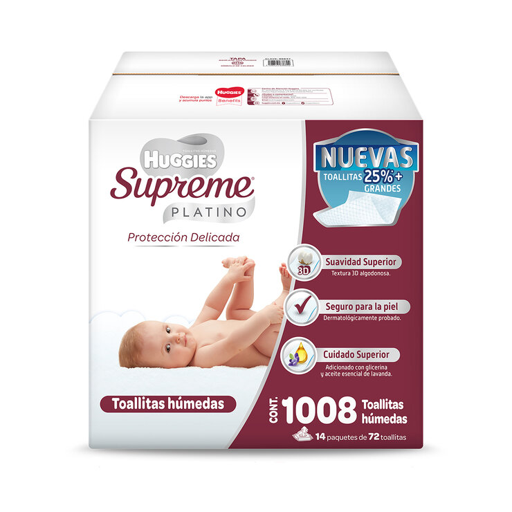 Huggies Supreme Platino Toallitas Húmedas para Bebe 1008 pzas — Imagen 1 de 4