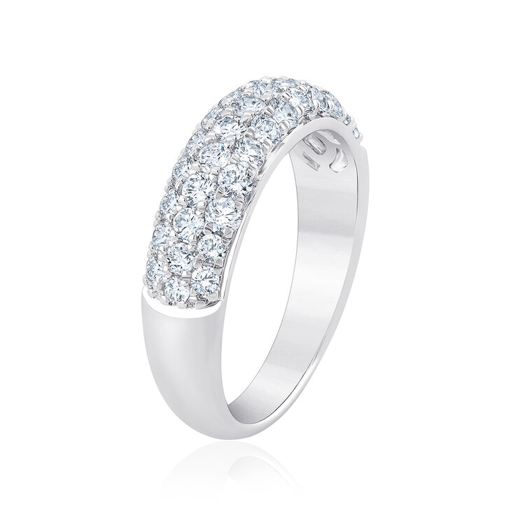 Anillo, 1.00ctw Diamantes, Oro Blanco de 14K — Imagen 1 de 4