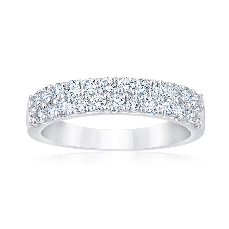 Anillo, 0.67ctw Diamantes, Oro Blanco de 14K — Imagen 1 de 4