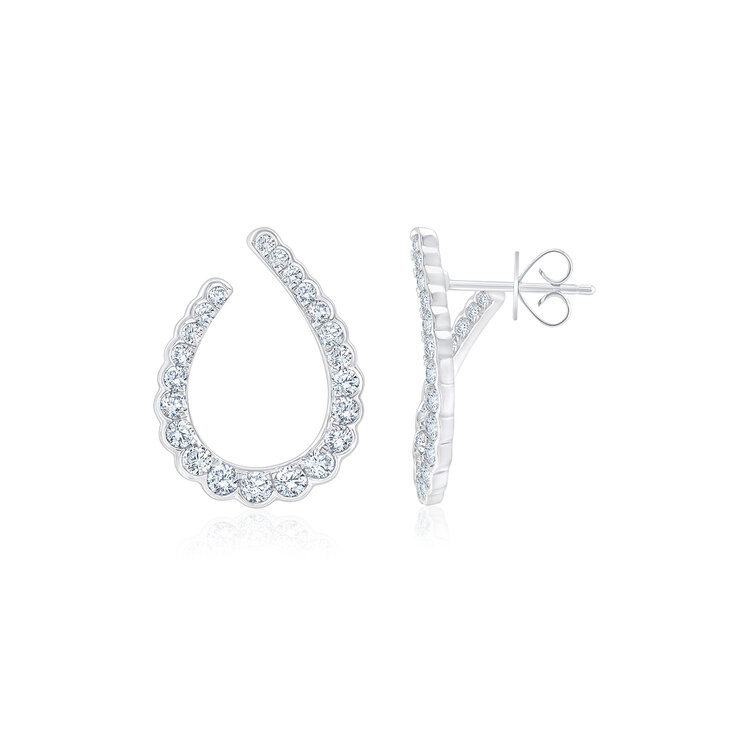 Aretes de Diamantes, 1.0ctw, Oro Blanco de 14K — Imagen 2 de 4
