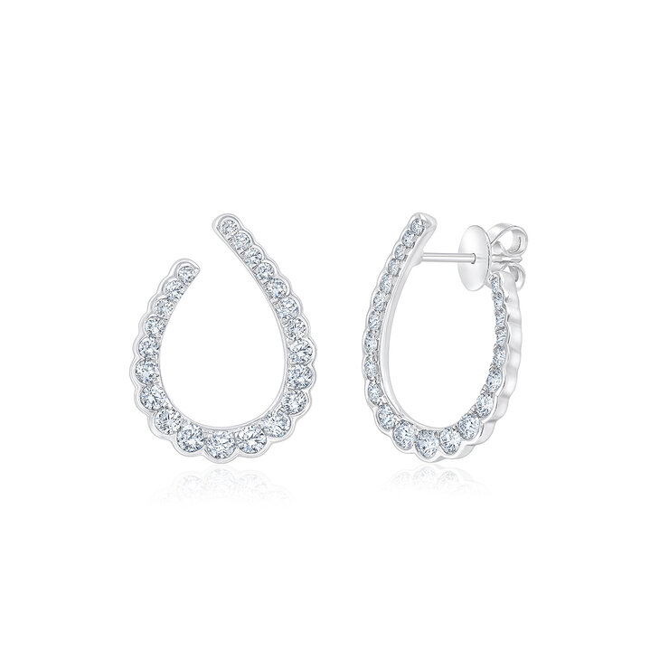 Aretes de Diamantes, 1.0ctw, Oro Blanco de 14K — Imagen 1 de 4