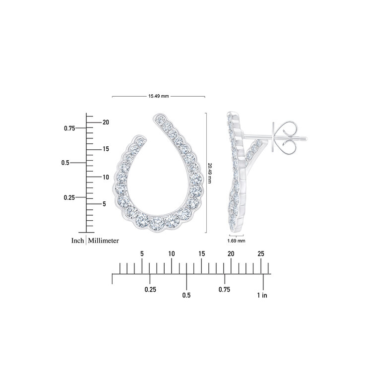 Aretes de Diamantes, 1.0ctw, Oro Blanco de 14K — Imagen 4 de 4