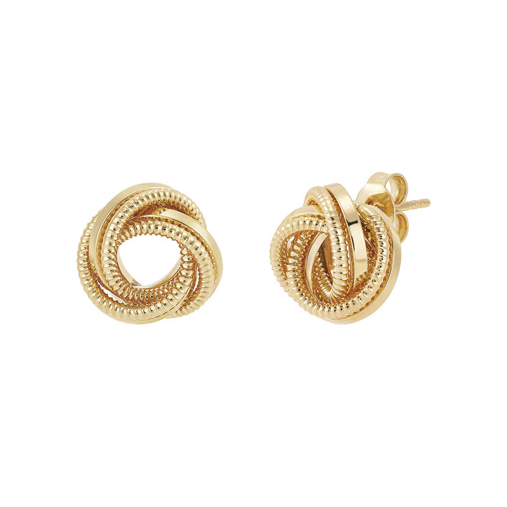 Aretes, Nudo de Amor, Oro Amarillo de 14kt — Imagen 1 de 4