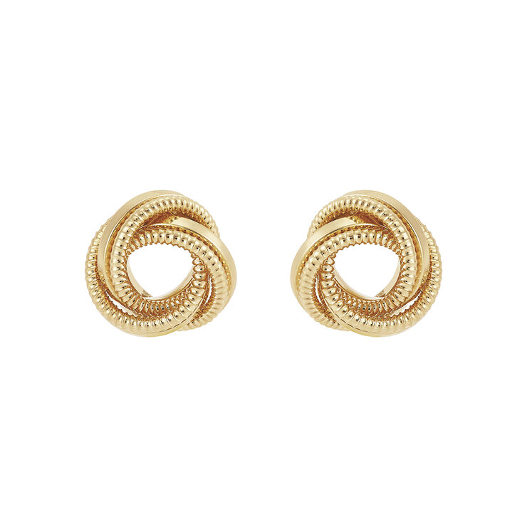 Aretes, Nudo de Amor, Oro Amarillo de 14kt — Imagen 2 de 4