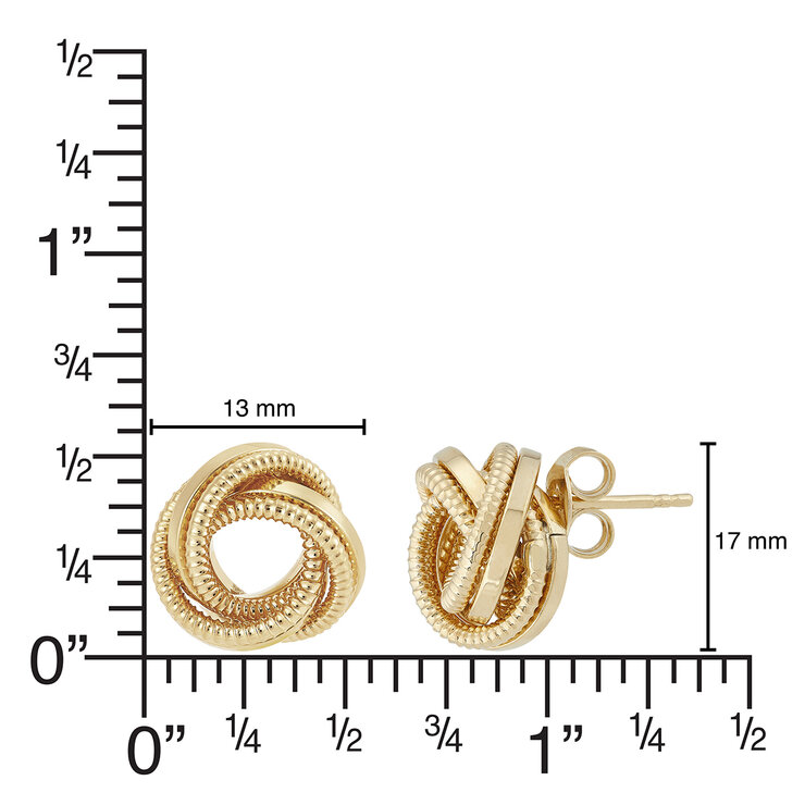 Aretes, Nudo de Amor, Oro Amarillo de 14kt — Imagen 4 de 4