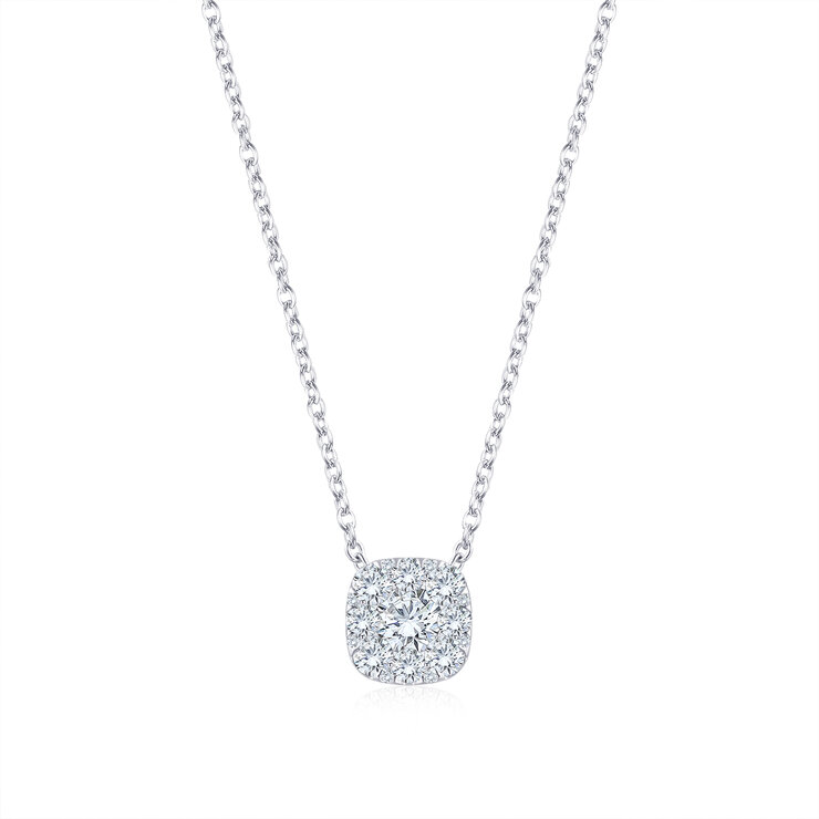 Dije de Diamantes, 0.53ctw, Corte Redondo, Oro Blanco de 14k — Imagen 1 de 4
