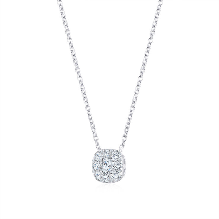 Dije de Diamantes, 0.53ctw, Corte Redondo, Oro Blanco de 14k — Imagen 2 de 4