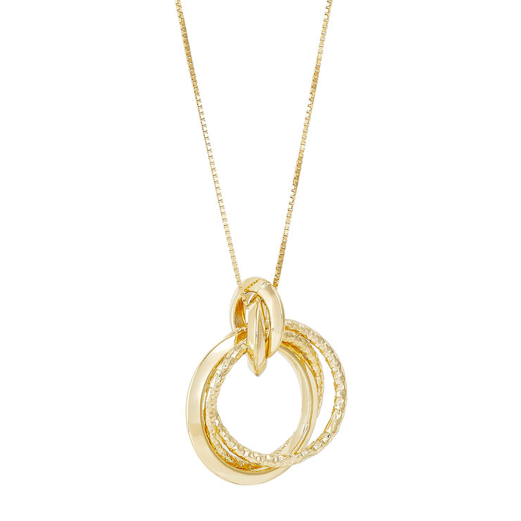 Dije, Circulos, Oro Amarillo de 14K — Imagen 1 de 4