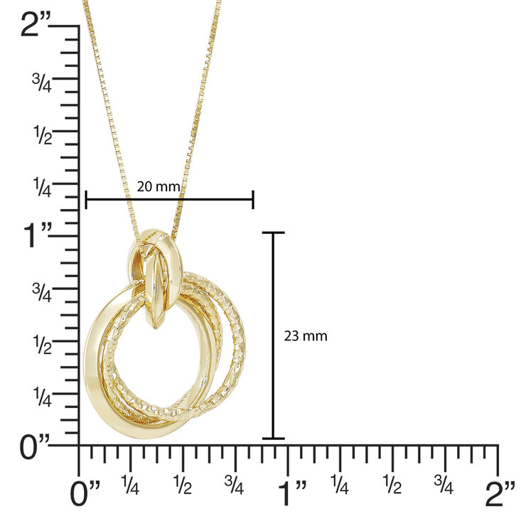 Dije, Circulos, Oro Amarillo de 14K — Imagen 3 de 4