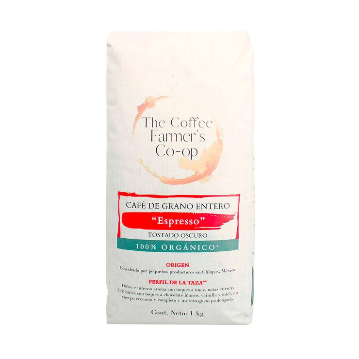 The Coffee Farmer’s Co-op Café Espresso 100% Orgánico Tostado Oscuro Grano Entero 1 kg — Imagen 1 de 4