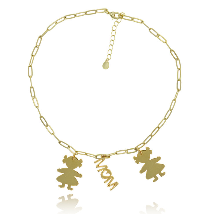 Mayfer, Collar de Eslabones con Dime MOM,  Varios Modelos — Imagen 1 de 3