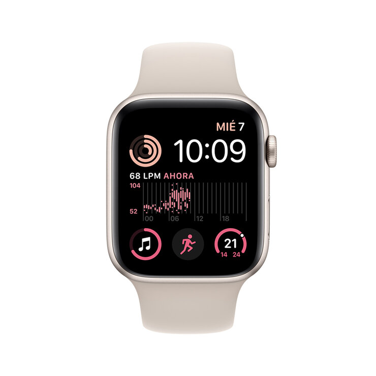 Apple Watch SE (GPS) Caja de Aluminio Blanco Estrella 44mm con correa deportiva color blanco estrella   — Imagen 4 de 4