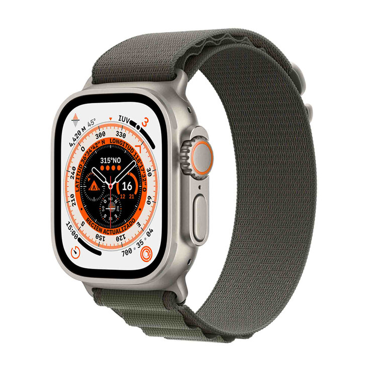 Apple Watch Ultra (GPS + Celular) Caja de titanio 49 mm con correa Loop Alpine Verde Talla M — Imagen 1 de 4