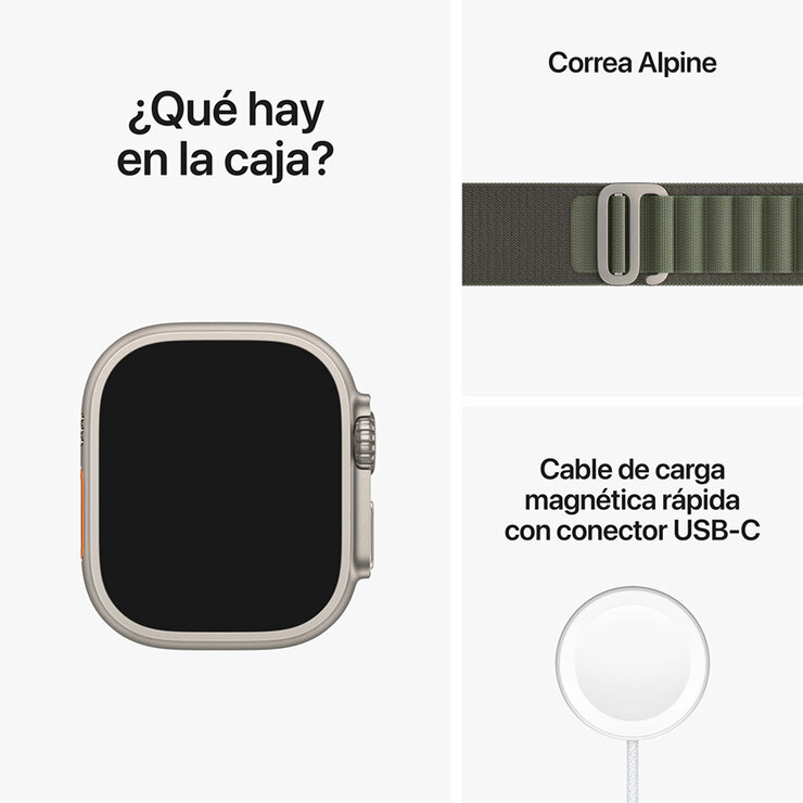 Apple Watch Ultra (GPS + Celular) Caja de titanio 49 mm con correa Loop Alpine Verde Talla M — Imagen 4 de 4
