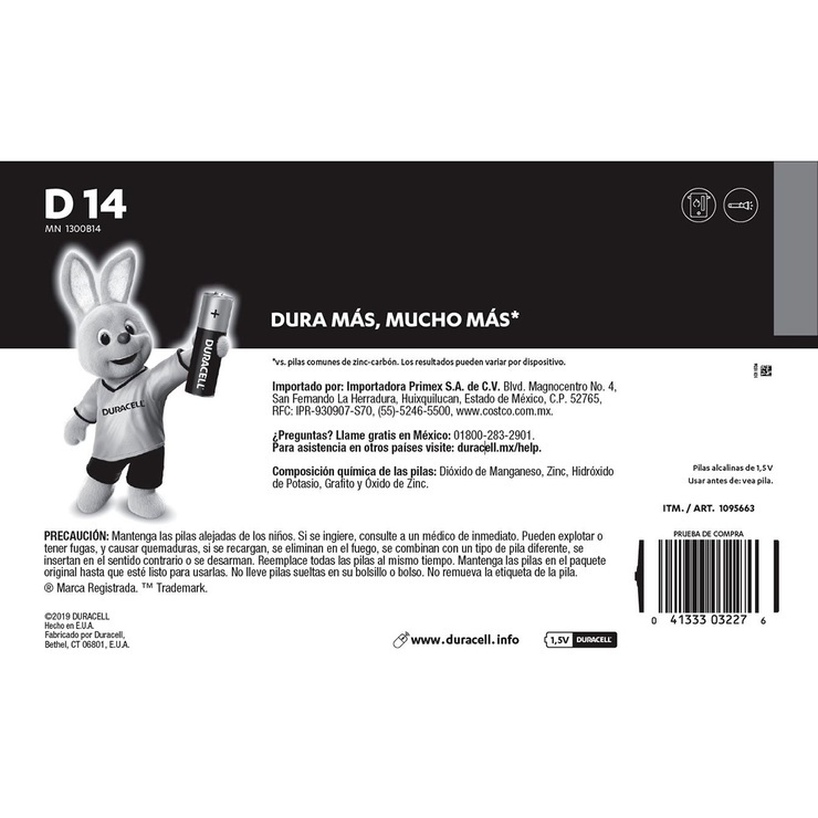 Duracell, Pilas Alcalinas D de 14 piezas — Imagen 2 de 2
