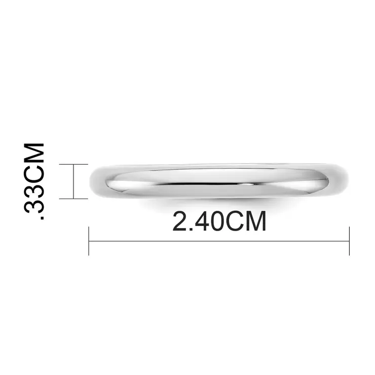 Argolla de matrimonio, 3mm, Comfort Fit, Oro Blanco 14k, Talla 10 — Imagen 4 de 4