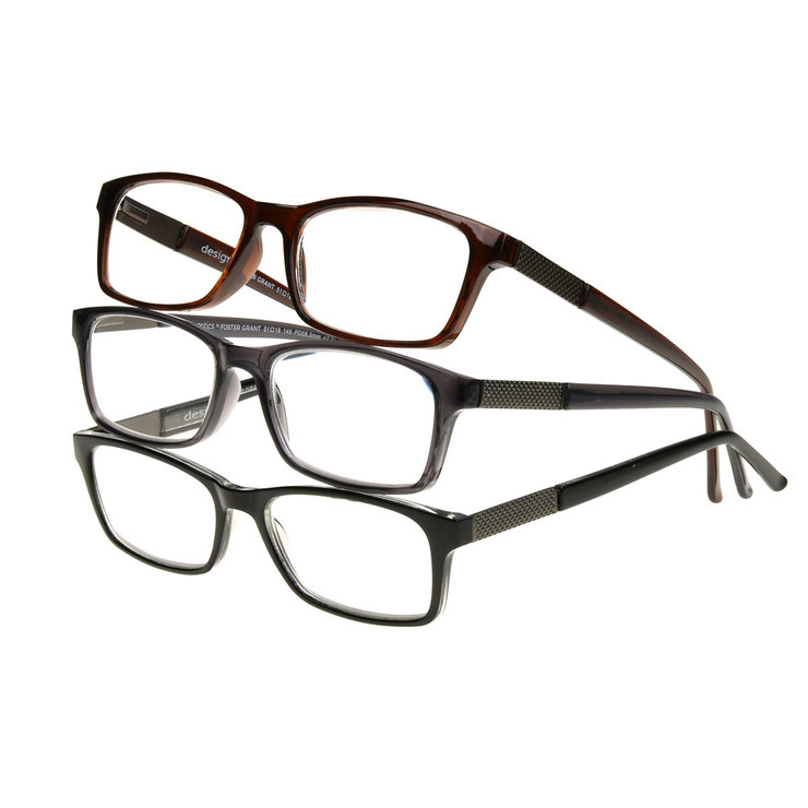 Design Optics, Lentes de Lectura, Dioptría 3.00, Marco Grueso, Varios Modelos, 3 Piezas