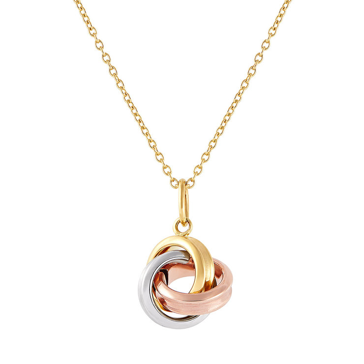 Dije, Nudo de Amor, Tricolor de Oro 14kt 